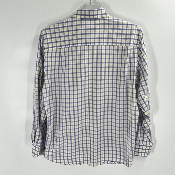 James Tattersall Mens Button Up Shirt Blue Yellow Plaid Check Sz Large - Picture 6 of 6